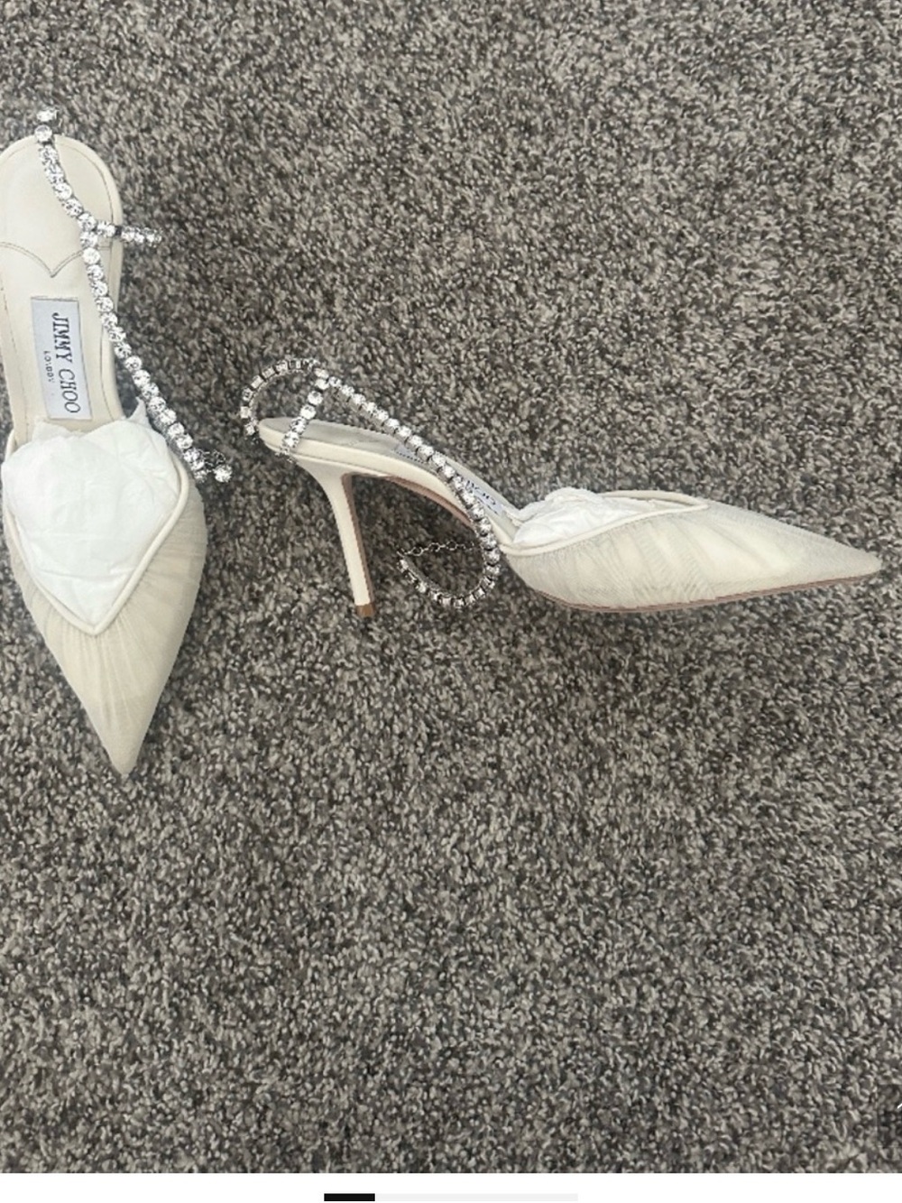 Jimmy Choo Ivory Saeda Tulle heels. - Picture 8 of 9